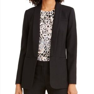 Calvin Klein Parker Twill Black Open Front Blazer Size 2